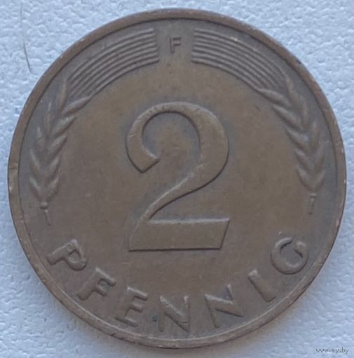 Германия 2 пфеннига 1958 г. F