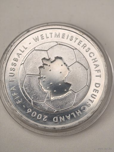10 евро 2003 г. СЕРЕБРО 925. Чемпионат мира по футболу 2006, Германия