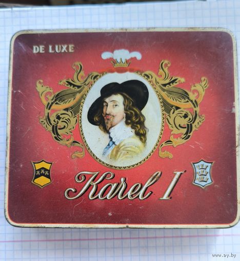 Антикварная жестяная коробка сигар" Karel 1", Голандия, 1950-1960-е гг.