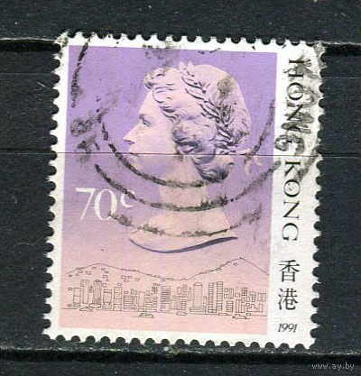 Британский Гонконг - 1987/1991 - Королева Елизавета II 70C - [Mi.511III] - 1 марка. Гашеная.  (LOT FN8)-T10P1
