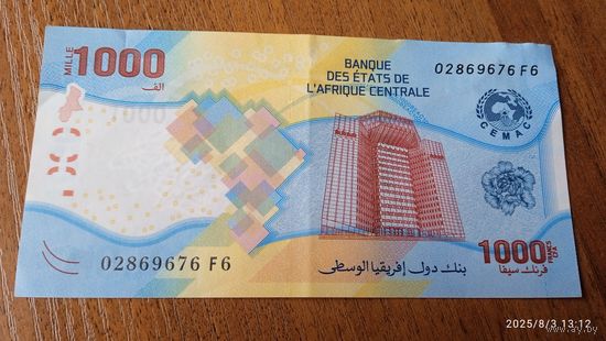Центральная Африка (Конго) 1000 франков (образца 2020) полимер.