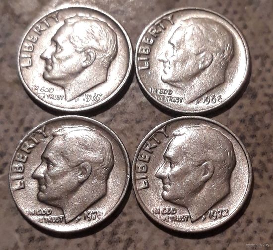 10 центов ( дайм) 1965. 1966. 1978Р. 1972Р США