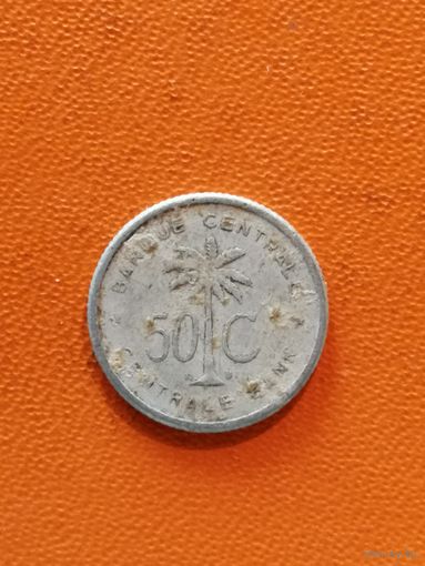 Руанда-Урунди, 50 саним, 1955 год, KM# 2