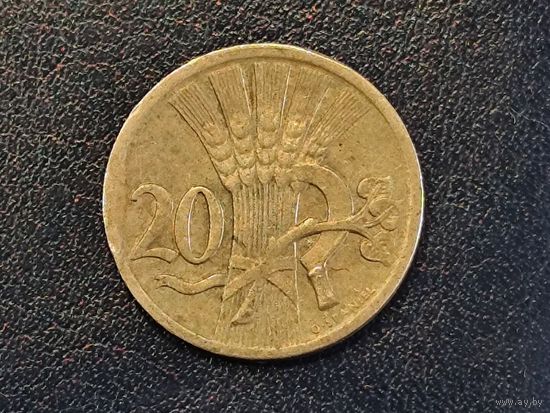 Чехословакия 20 геллеров 1927