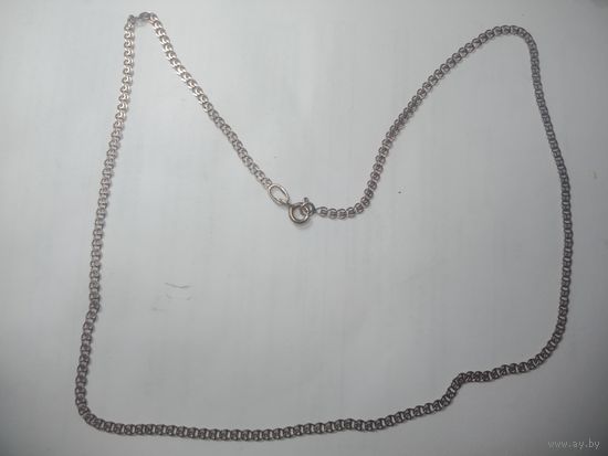 Серебряная цепочка в позолоте , 3.69 грамма . 50 см .