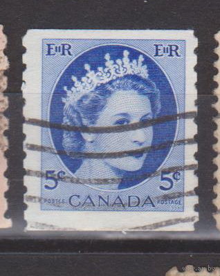 Известные люди Личности Королева Елизавета II 1954? год лот 8 Рулонная без верхней и нижней перфорации (перфорация 9,1/2)