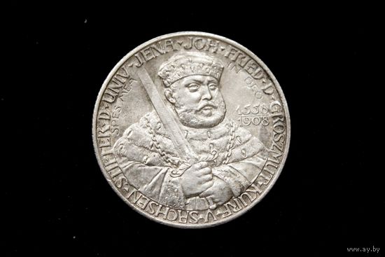 2 марки 1908 г. Саксен-Веймар-Эйзенах (Германия). "350 лет Йенскому университету". Штемпельный блеск, пореже!