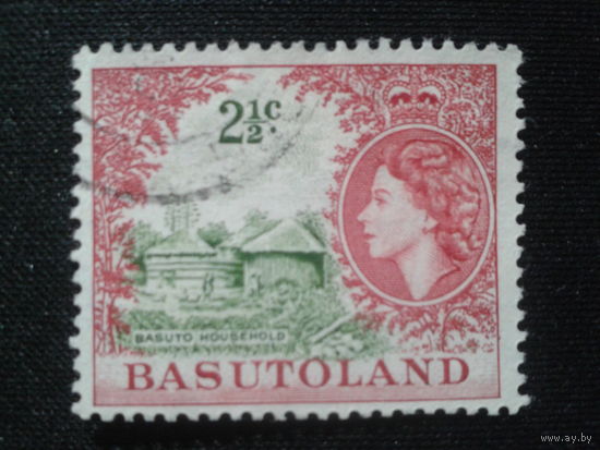 Басутоленд, колония Британии, 1961. Королева Елизавета II. Хижина