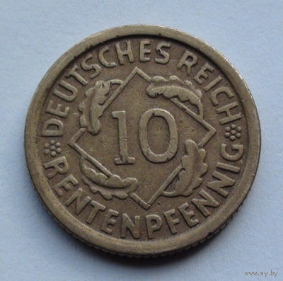 Германия 10 рентенпфеннигов, 1924 F