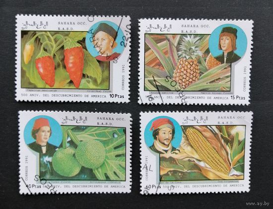 Сахара 1991 Флора. Сельское хозяйственное продукты. Перец. Ананас. 4 марки
