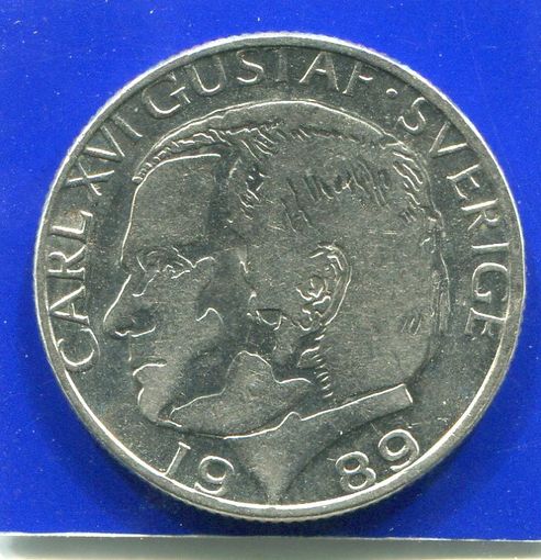 Швеция 1 крона 1989