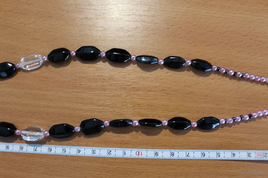 Бусы времён СССР, стекло, длина 48 см.