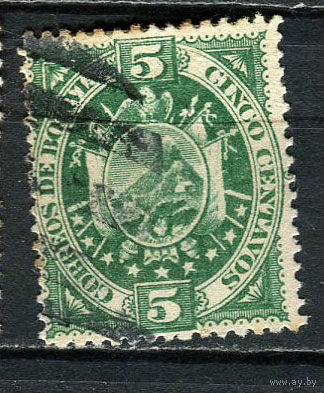 Боливия - 1894 - Герб 5С - [Mi.40II] - 1 марка. Гашеная.  (Лот 30GM)-T2P57