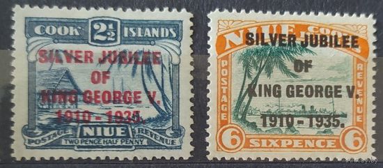 Британские колонии. О-ва Кука Niue 1935 г. SG70,71 MNH
