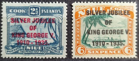 Британские колонии. О-ва Кука Niue 1935 г. SG70,71 MVLH
