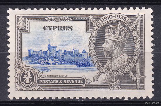 78.BrK. Великобритания. Колонии. Кипр. Серебряный юбилей. Георг V. 1935 г. 3/4Pia. Mi.#129.