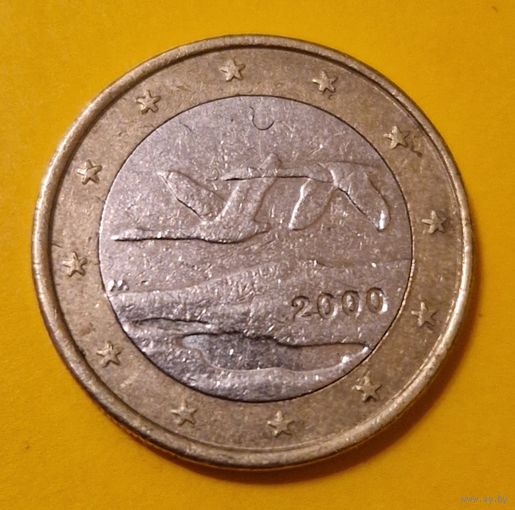 Финляндия 1 евро 2000 стандартная монета из оборота