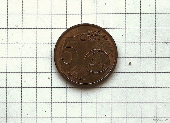 5 евро центов 2022г Франция медь UNC