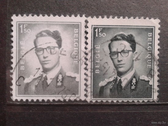 Бельгия 1953 Король Болдуин  1,5 франка оттенки цвета