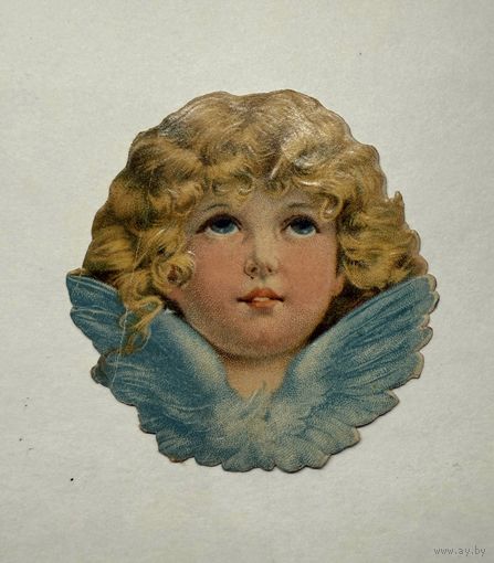 Старинная елочная игрушка картонаж Ангел