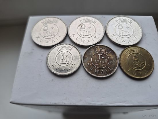 Сборный лот филсов Кувейт. Лот состоит из 6-ти монет. Монеты не чищены. 45278