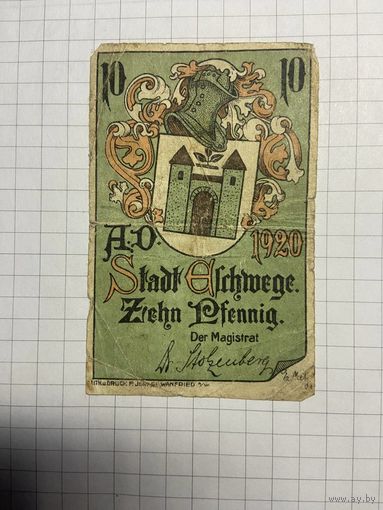 Нотгельд 10 пфеннигов 1921 год. -2112