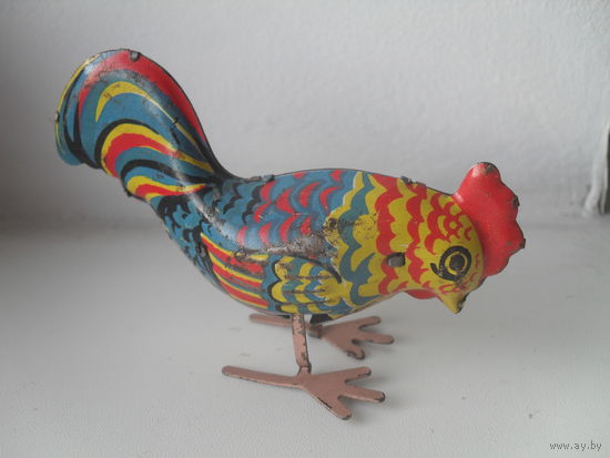Жестяная заводная игрушка "Петух".