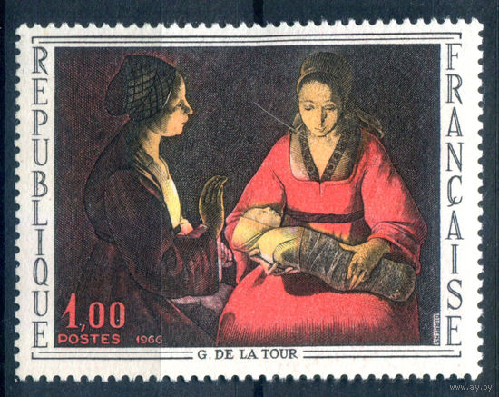 Франция - 1966г. - картины, искусство - 1 марка - полная серия, MH [Mi 1552]. #2-Fr-55-A-1