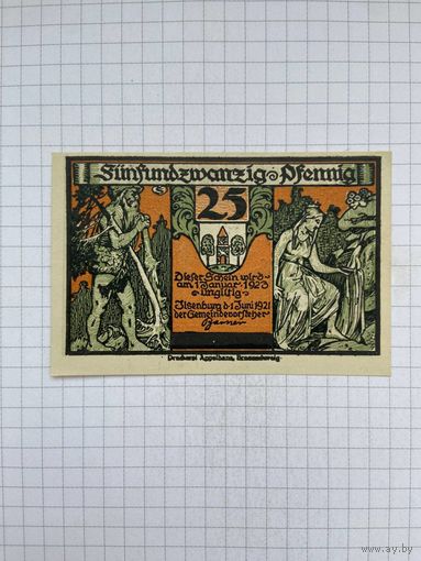 Нотгельд 25 пфеннигов Германия Ильзенбург-0501