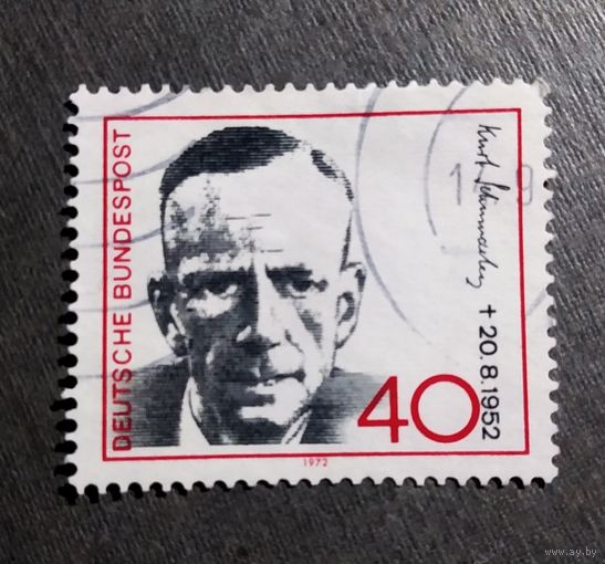Марка Германия 1972 год Курт Шумахер