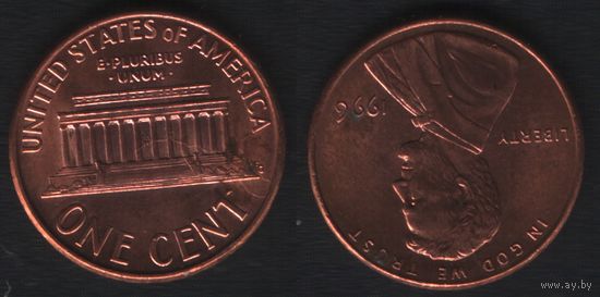 США km201b 1 цент 1996 год (-) (_3 ТОРГ ЛЮБОЙ