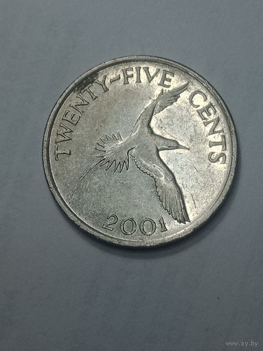 Бермудские острова 25 центов 2001 года .