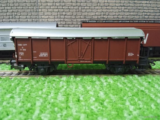 Вагон грузовой  2-х осный "Liliput" (кор) б/у  Италия 1/87 HO