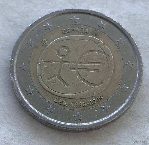 Испания 2 евро 2009 - 10 лет монетарной политики ЕС (EMU) и введения евро