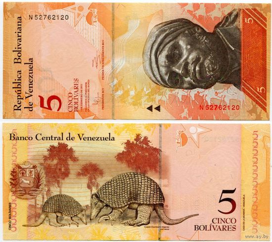 Венесуэла. 5 боливаров (образца 2011 года, P89d, UNC)