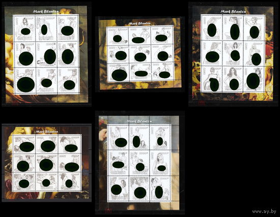 Серия блоков ДЕВУШКИ ИСКУССТВО КАРТИНЫ  MNH