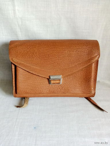 Ранец школьный ГДР 60-е гг портфель натуральная кожа, с катафотами СССР