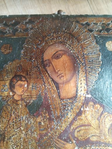 Икона 19в. Троеручица  ХОЛУЙСКАЯ ШКОЛА.