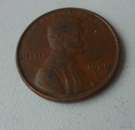 1 цент США 1969 г.в. D