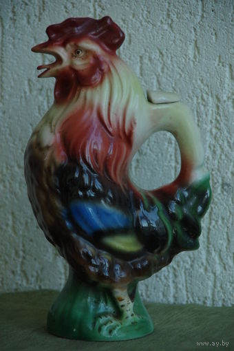 Статуэтка фарфоровая - графин " Петух " ( Кировский ФЗ ) 60- е , целый 29 см
