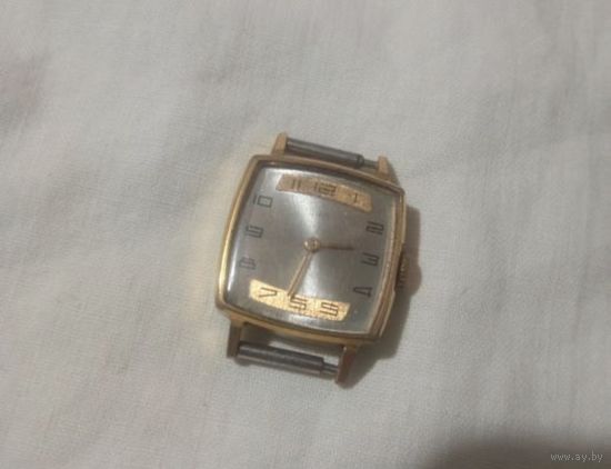 Луч часы позолоченые