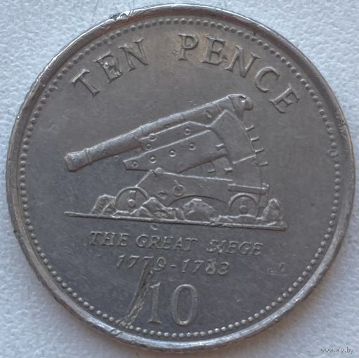 Гибралтар 10 пенсов 2008 г.