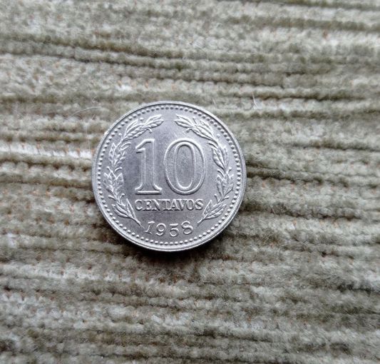 Werty71 Аргентина 10 сентаво 1958 женщина во фригийском колпаке