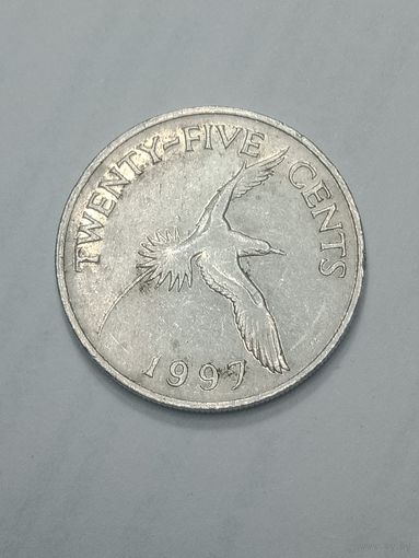 Бермудские острова 25 центов 1997 года .