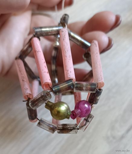 Елочные игрушки, стекло, стеклярус