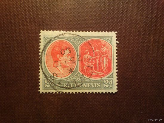 Британская колония Сент-Китс и Невис 1940-43 гг.Король Георг VI и Целебный источник./1а/