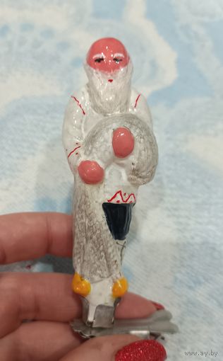 Елочные игрушки стекло, старик с неводом из сказки о золотой рыбке