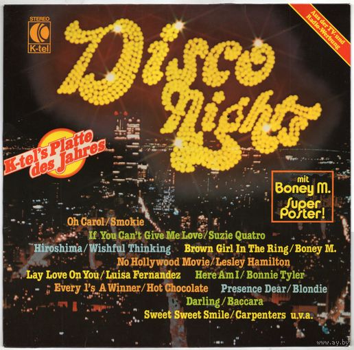 LP Disco Nights (Genesis, Smokie, Boney M., Bonnie Tyler, Bella Epoque, Suzi Quatro, Blondie, Hot Chocolate, Baccara, Carpenters, Donna Summer і іншыя)