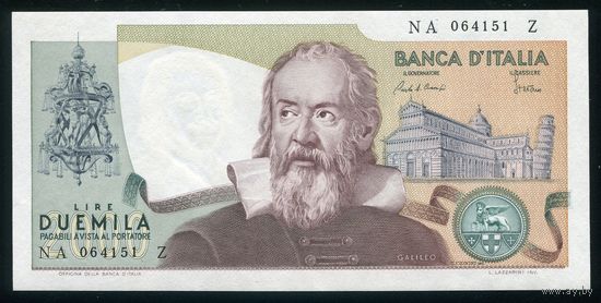 Италия. 2000 лир 1983 г. Серия NA. P103c. UNC