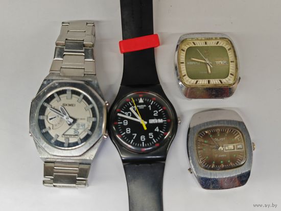 Часы Swatch SKMEI Poljot (Полёт) Ракета. Одним лотом 4 шт. С рубля